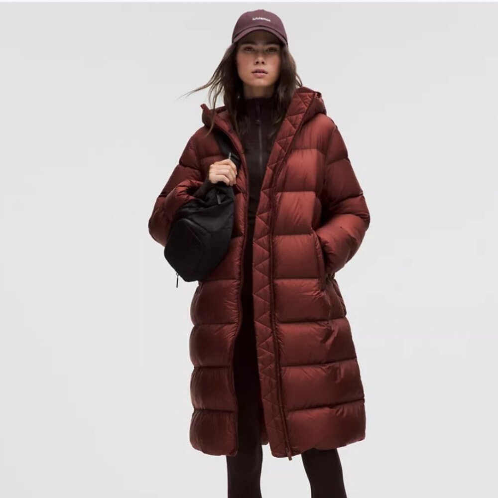 NWT Lululemon Featherweight 900-Down-Fill Long Puffer Jacket, Rockwood, Size S